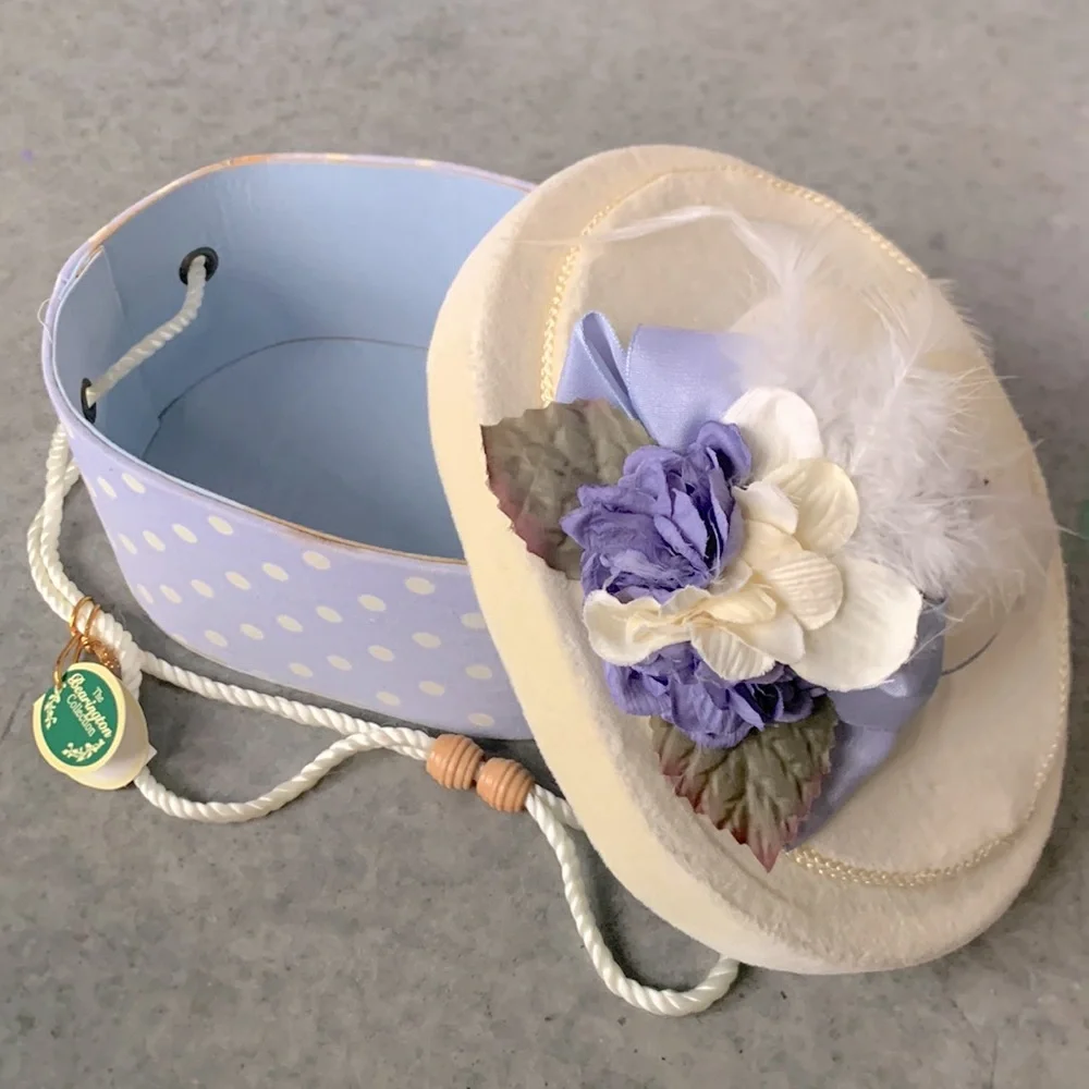 The Bearington Collection - Blue Polka Dot Hat Box